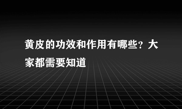 黄皮的功效和作用有哪些?大家都需要知道